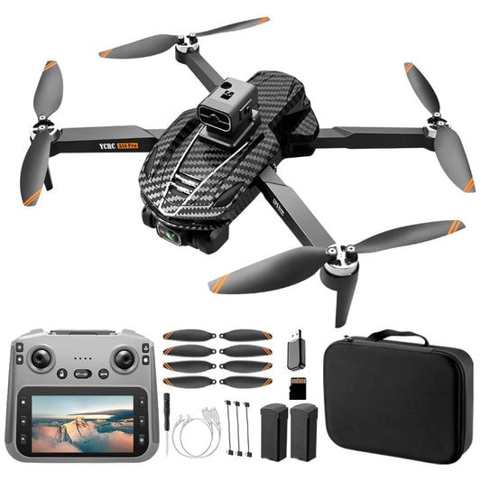 A16 GPS Drone with 4K Camera EIS for Adults, RC Camera Drones with 4.5" HD Screen, GPS Follow & Auto Return & Obstacle Avoidance, Brushless, Long Range Transmission, 3 Speed Adjustable, 60 Mins Flight Time with 2 Batteries, Foldable Drone Kit, Under 249g