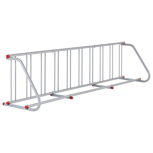 Retrospec Commercial Grid Bike Rack - Single & Double Sided - Bicycle Storage Stand for Garages, Stores, Schools & Universities Power Coated Steel - Silver 10 Bike/Single Sided