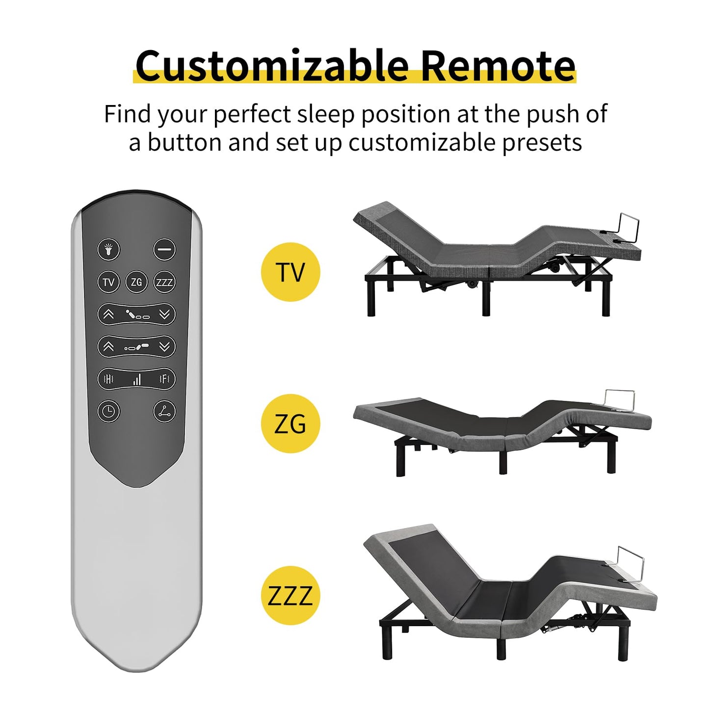 MULIN Full Size Smart Massage Bed Base, Electric Adjustable Frame with 6-Vibration Modes, Head & Foot Incline, 2 USB Ports, Flashlight, Storage Shelf & Remote