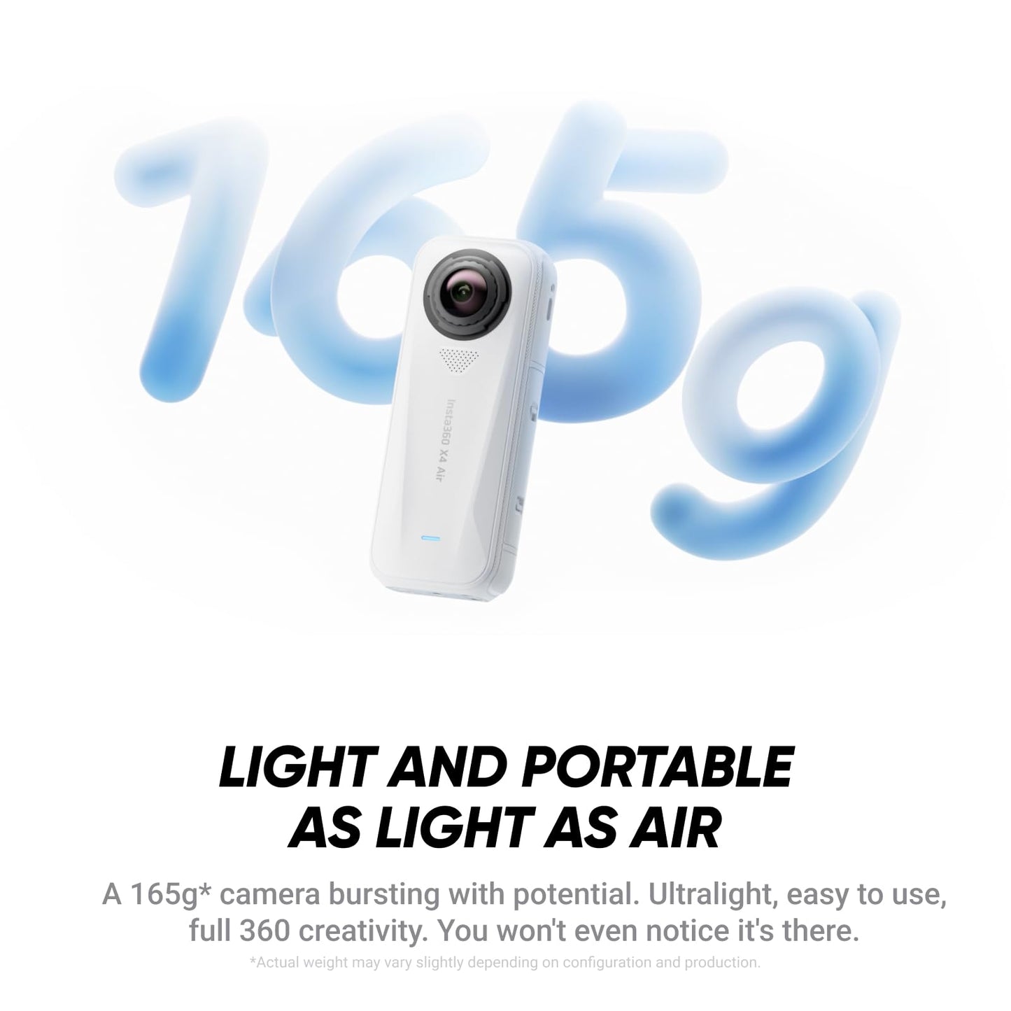 Insta360 X4 Air Starter Bundle - Lightweight 165g 8K 360 Camera, Invisible Selfie Stick, Replaceable Lenses, Shoot First & Frame Later, Built-in Wind Guard, FlowState Stabilization, AI-Powered App