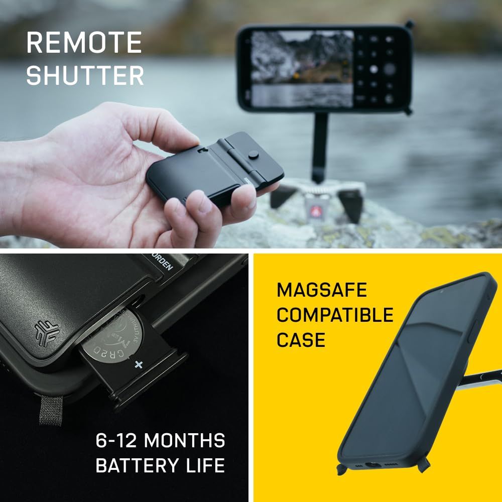 FJORDEN Ultimate Bundle for iPhone 15 Pro - Includes Fjorden Case, Black Rope Strap, and MagSafe Compatible Adapter (Medium) - Shoot Like A Pro with Your iPhone