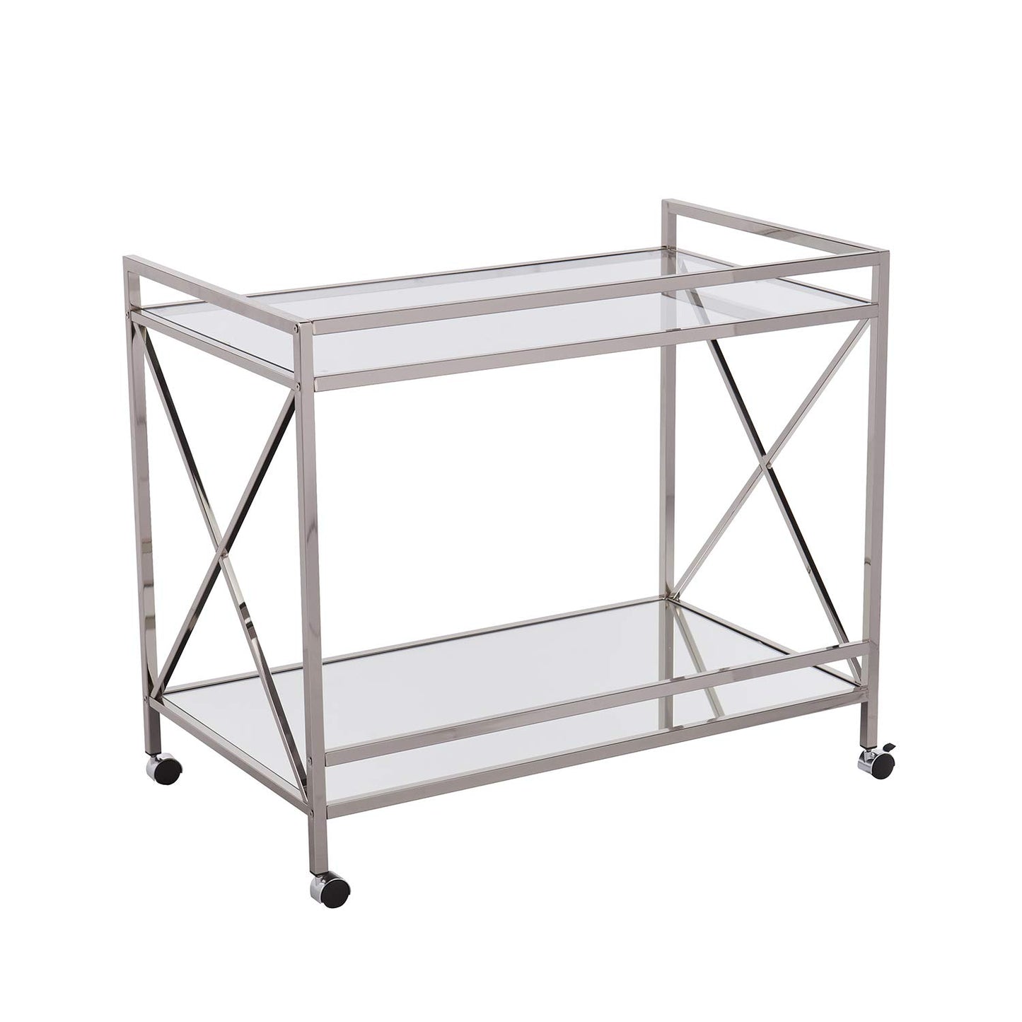 SEI FURNITURE Southern Enterprises Maxton Bar cart, Polished Silver
