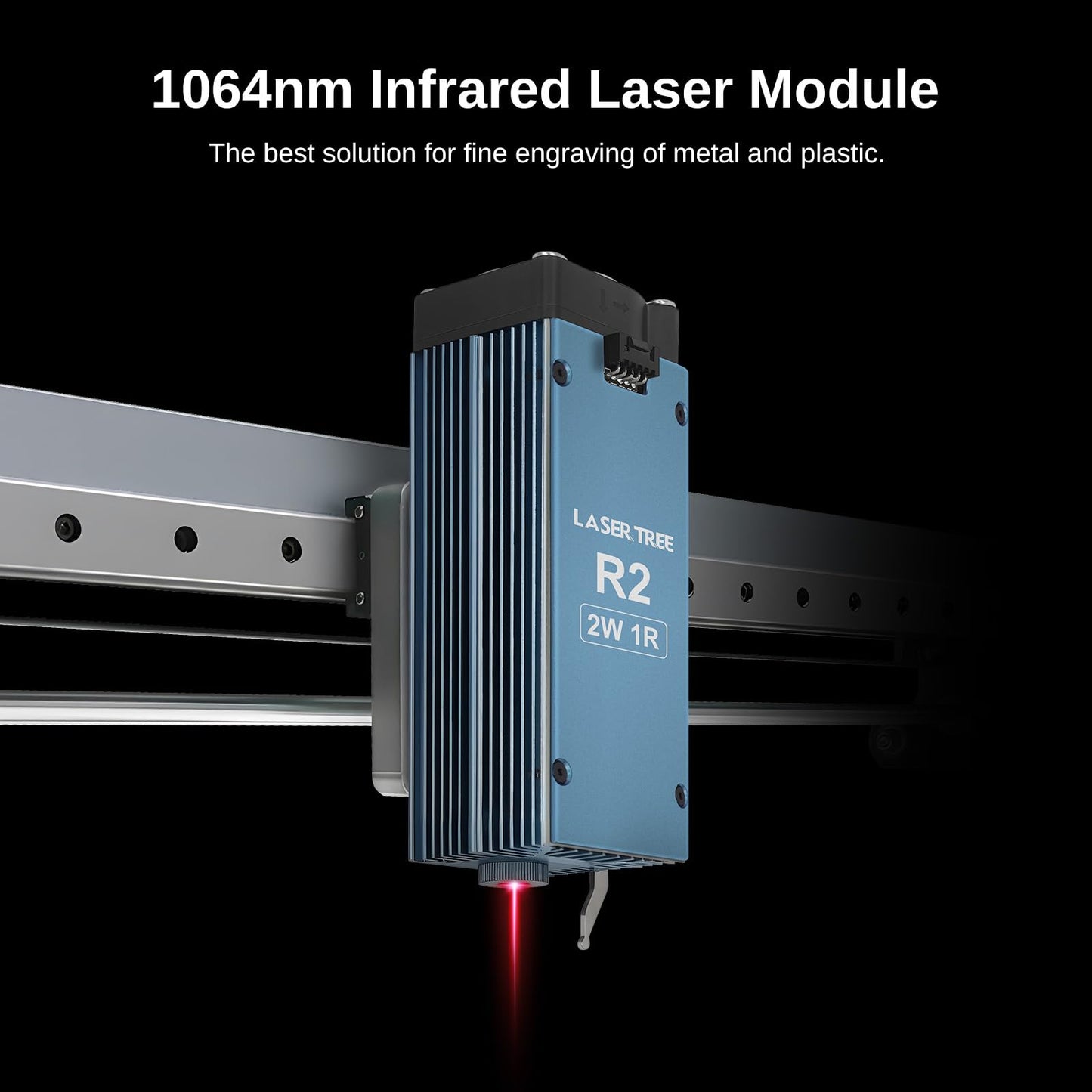 LASER TREE 1064nm Infrared Laser Module, 2W (2000mW) Output Power, Laser Head for Laser Engraver Cutter Machine Engraving Copper Plastic Aluminum ect, Ideal for Jewelry, Gift Making, Class 4