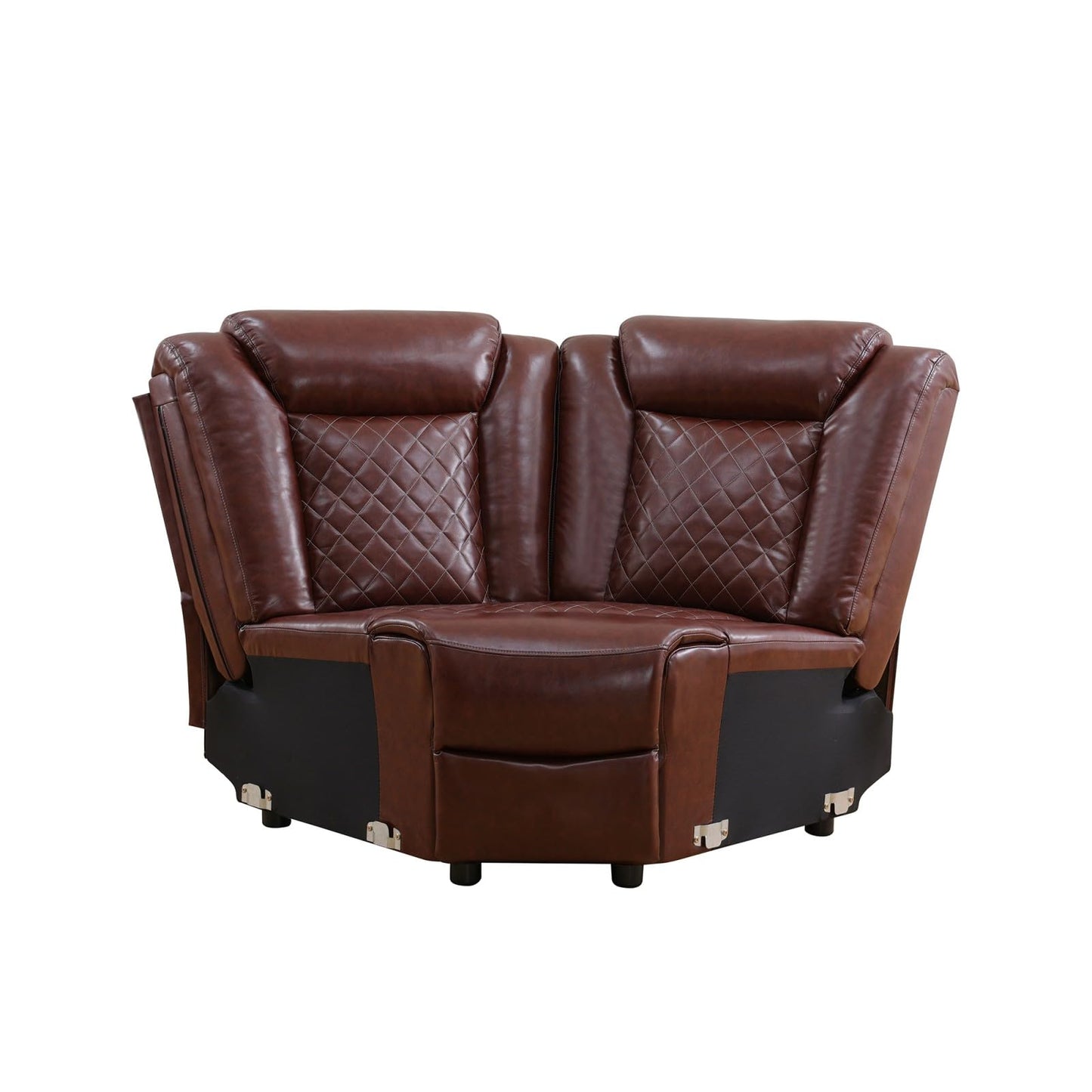 Reclining Sectional, Power Sectional Couch, Leather Sofa Set for Living Room, Comfy Home Theater Seating with USB 2.0 Charging Ports, LED Light Strips, Fold-Down Table & Cupholders (Red, 3-Piece)