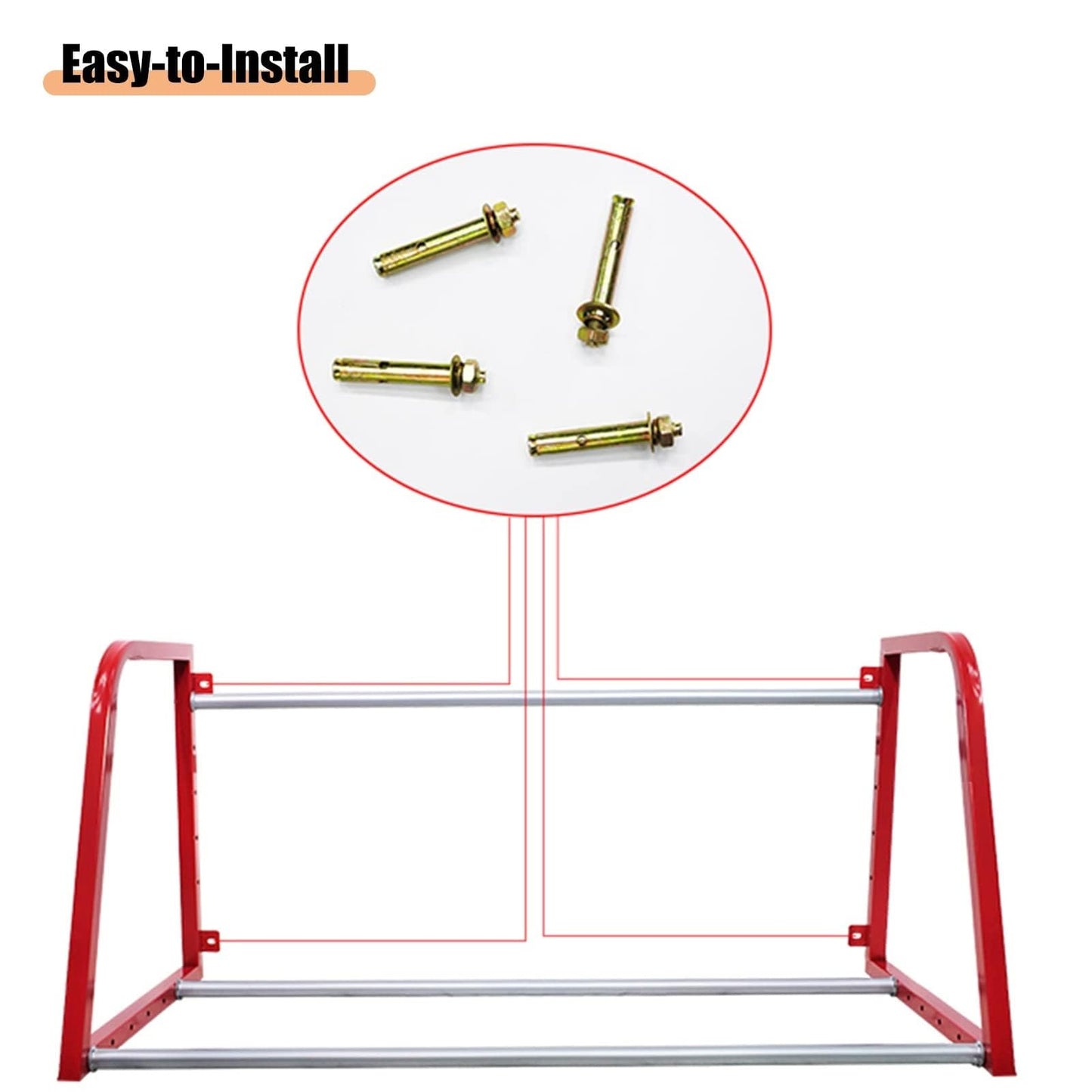 Desirelux Tire Storage Rack ，Rolling Tire Rack, Tire Rack for Garage Red w/4 Swivel Casters for Garage Storage