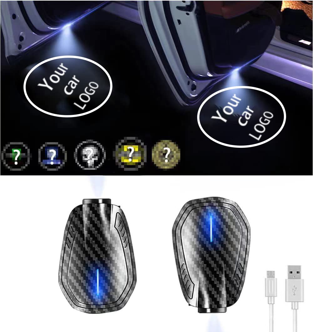 LOWEEY Car Door LED Logo Projector Lights, 2Pcs Wireless Courtesy Lights for NI-ISS-AN, Includes 6 Pairs Logo Slides