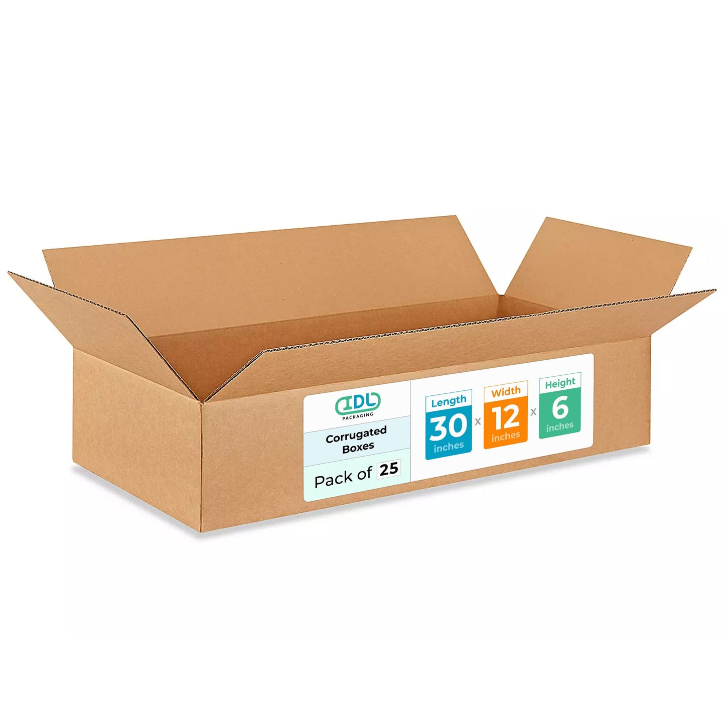 Large Shipping & Moving Boxes 30"L x 12"W x 6"H (25-Pack) - Extra Strength 200 lb vs Regular - USA-Made Corrugated Durable Cardboard Boxes - Large Corrugated Cardboard Shipping Box by IDL Packaging