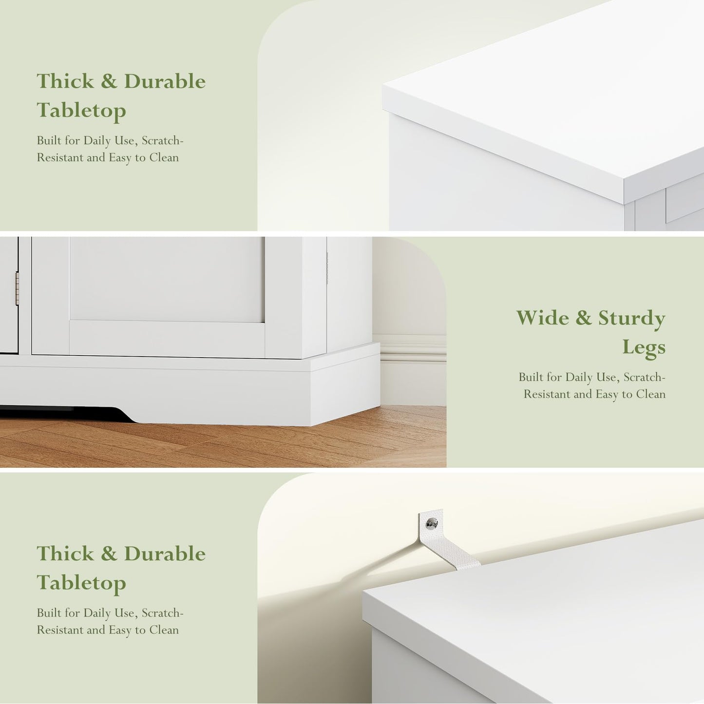 54" Storage Buffet Cabinet, Sideboards with Doors and Shelves, Small Coffee Bar Cabinet with 4 Drawers, Modern Kitchen Storage Cabinet for Living Room, White