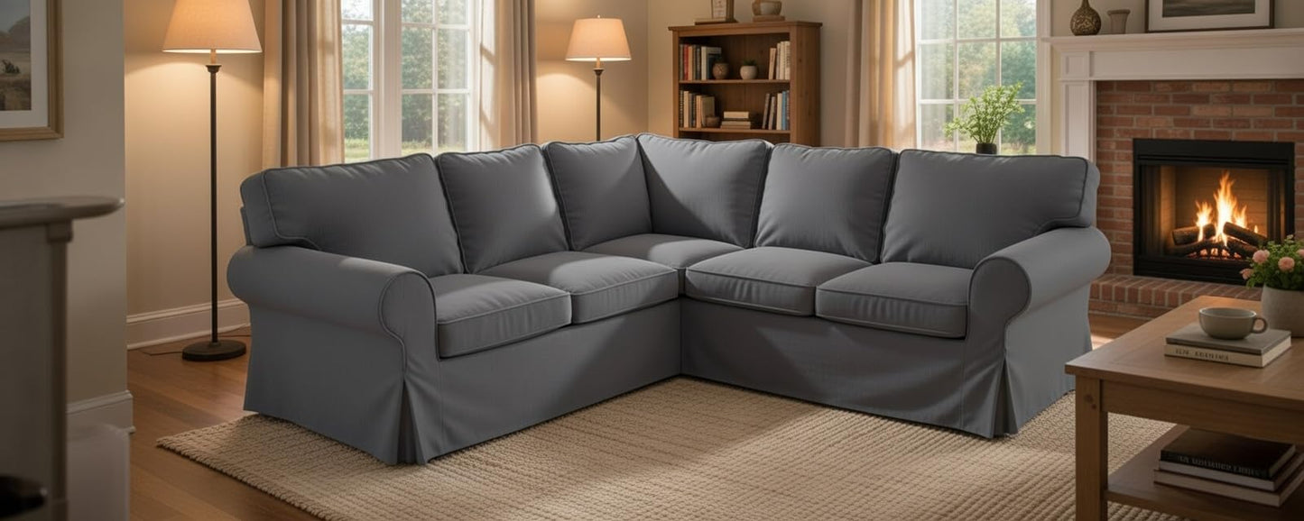 The Thick Cotton Ektorp 2 2 Sofa Cover Replacement is Custom Made for IKEA Ektorp Corner Or Sectional Sofa Slipcover