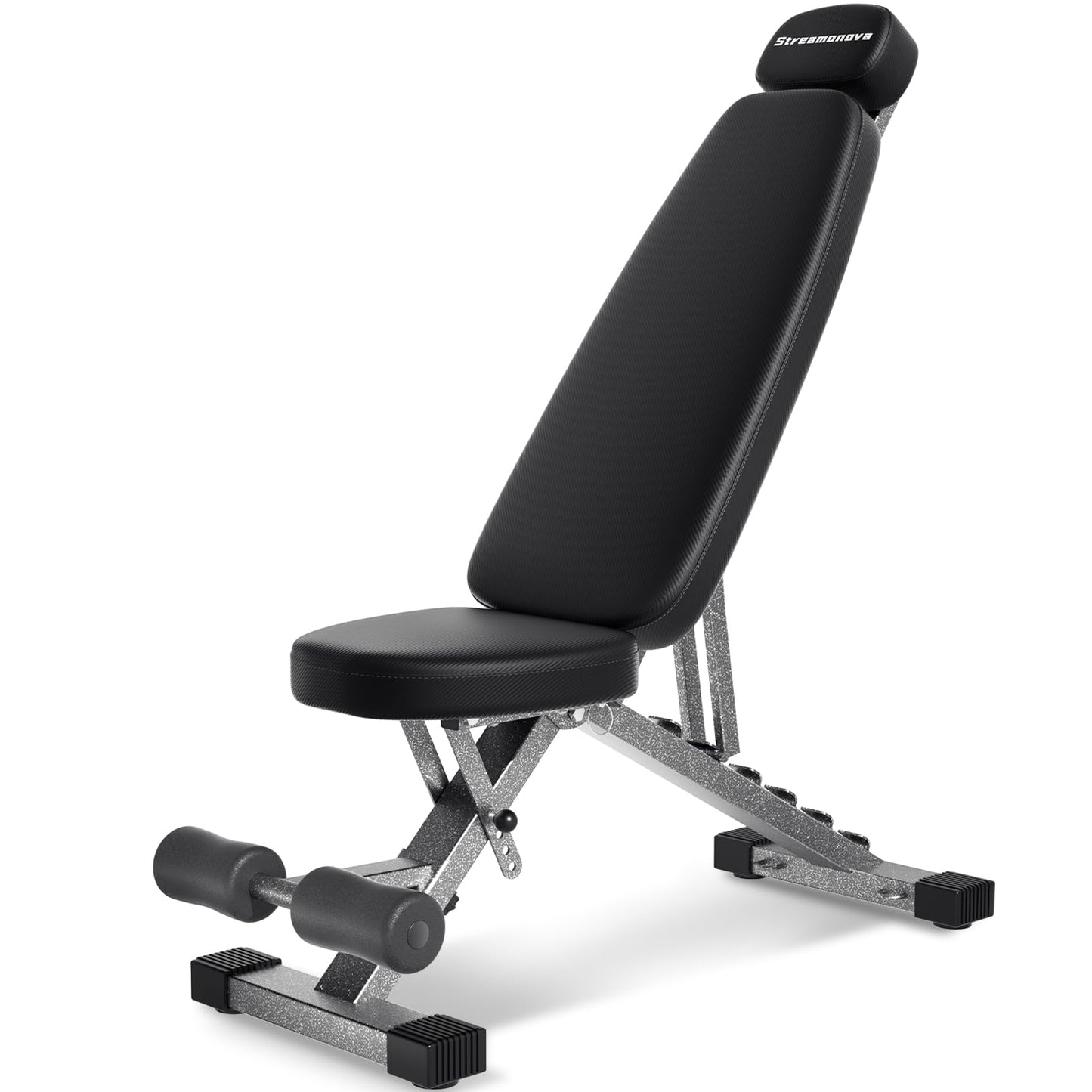 Streamnova Fitness Bench, Adjustable, Comfortable, Fashionable, Foldable and Extended Headrest with 192 Positions Incline Decline 900LBS Home Gym Bench for Strength Training