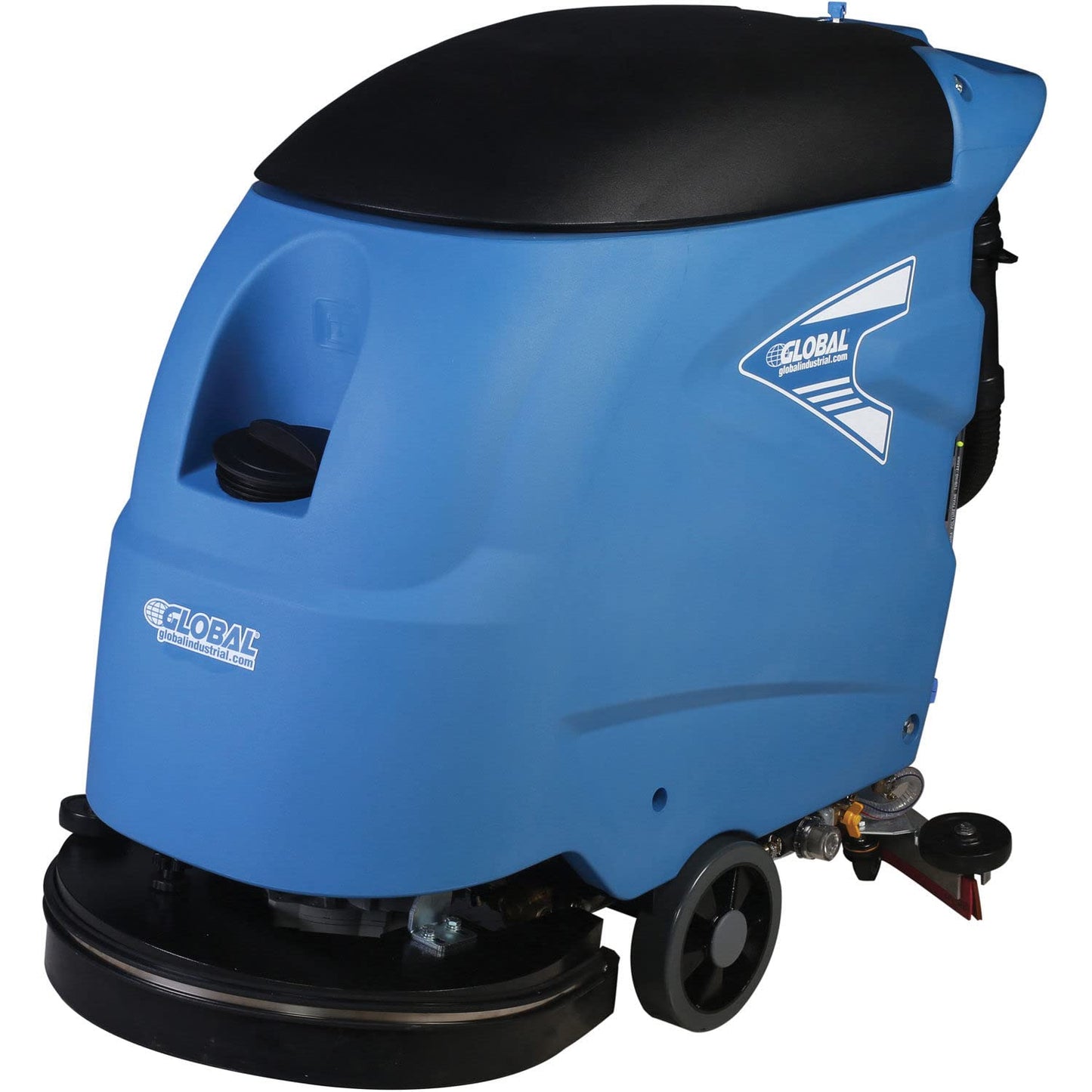 Global Industrial Commercial Electric Walk-Behind Auto Floor Scrubber, Corded, 20"W Cleaning Path & 30"W Squeegee, 12 Gal. Solution Tank, 15 Gal. Recovery Tank