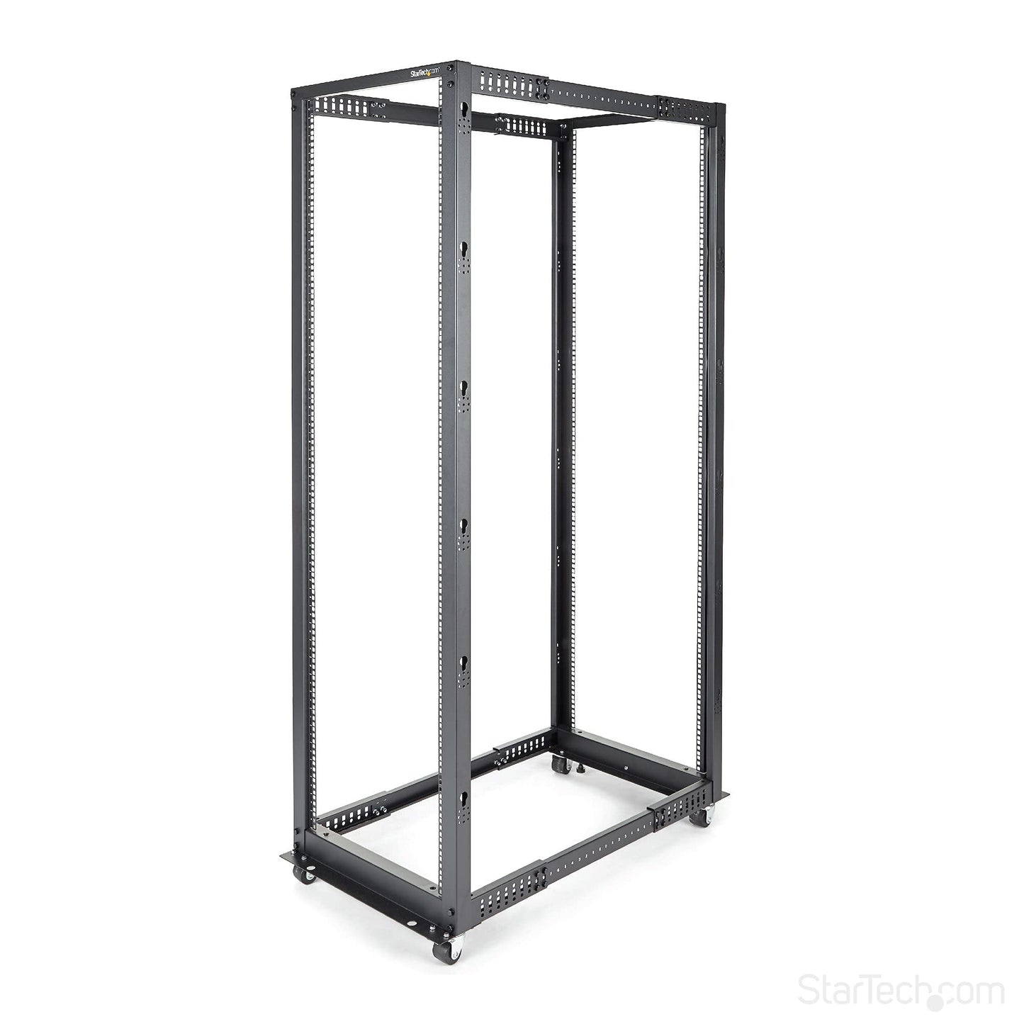 StarTech 42U 4-Post Server Rack, 19in Open Frame Rack with 40in (101cm) Mounting Depth and 1323lb (600kg) Weight Capacity, Mobile or Floor Mount IT Rack