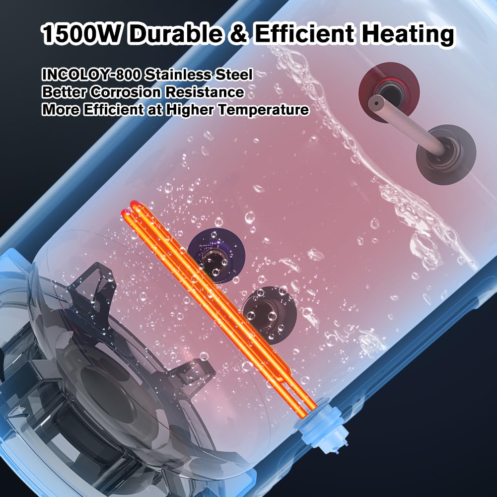 Thermomate Tank Water Heater - 10 Gallon Point of Use Hot Water Heater, 120V 1500W, Adjustable Thermostat, UL Listed (ES1000)