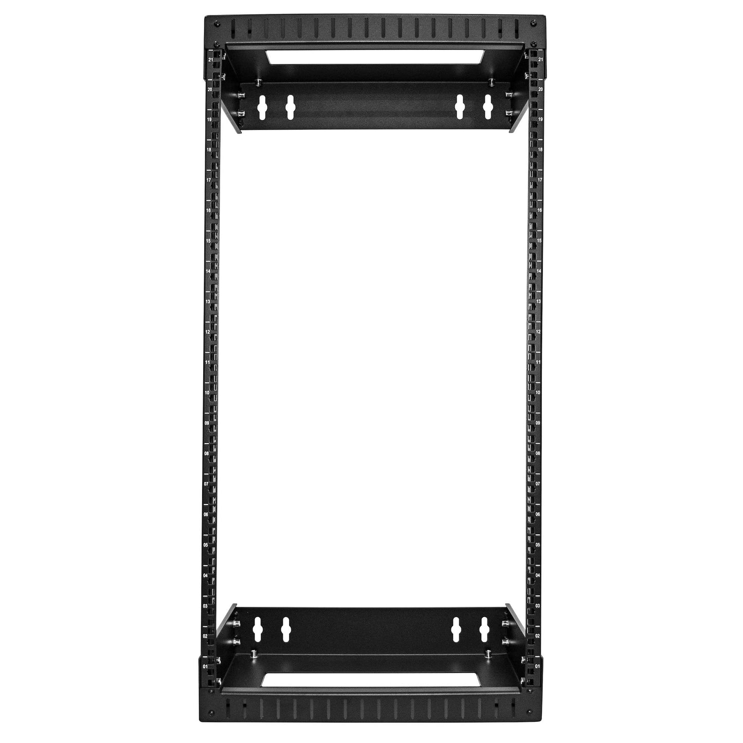 StarTech.com 2-Post 21U Heavy-Duty Wall Mount Network Rack, 19" Open Frame Server Rack with Adjustable Depth, Wall Mount Data Rack for IT / AV / Patch Panel / Computer Equipment (RACK-21U-20-WALL-OA)