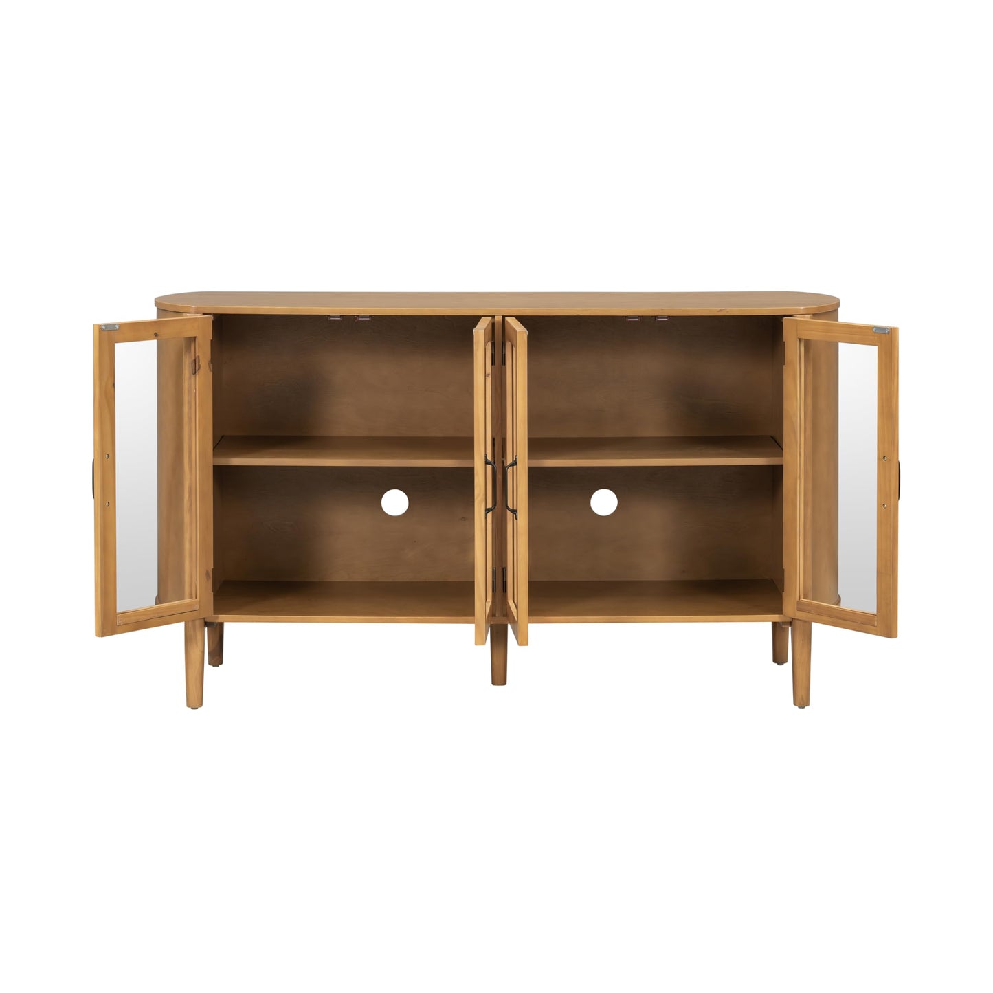 Christopher Knight Home Eileen Modern Storage Cabinet with 4 Doors, Large Size Buffet Cabinet with Storage and Adjustable Shelf, Wooden Sideboard Cabinet for Dining Room/Kitchen/Living Room, Natural