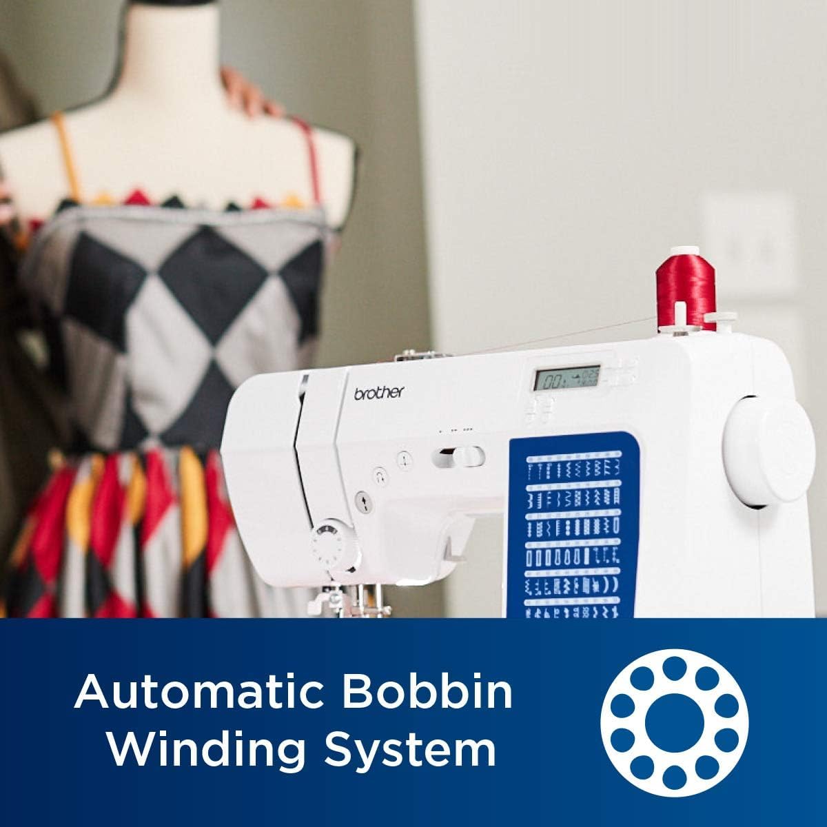 Brother CS7000X Computerized Sewing and Quilting Machine (70 Built-in Stitches) + SASEW6 6-Piece Thread Pack + PWB250 Pre-Wound Embroidery Bobbins (10 Pack, White)
