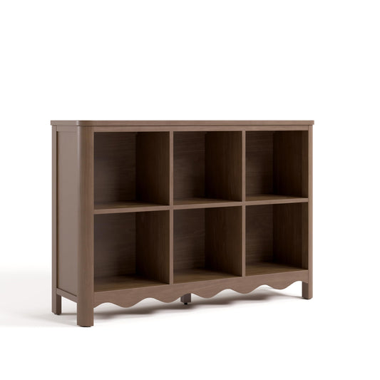 Storkcraft Casablanca 6 Cube Organizer Bookcase – GREENGUARD Gold Certified, Montessori Bookshelf & Toy Storage for Kids, Solid Wood Cubby for Nursery, Kids Bedroom or Playroom (Hazelnut)