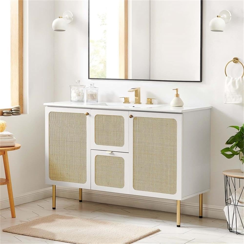 Modway EEI-6604-WHI Chaucer 48" Bathroom Vanity Cabinet (Sink Basin Not Included), White