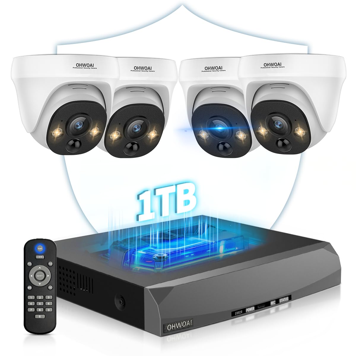 《4K Ultra HD &130° Wide Angle》POE Security Camera System Outdoor, Wired IP Cameras with 8CH NVR Systems, Video Surveillance DVR Kits with PIR Motion Detection
