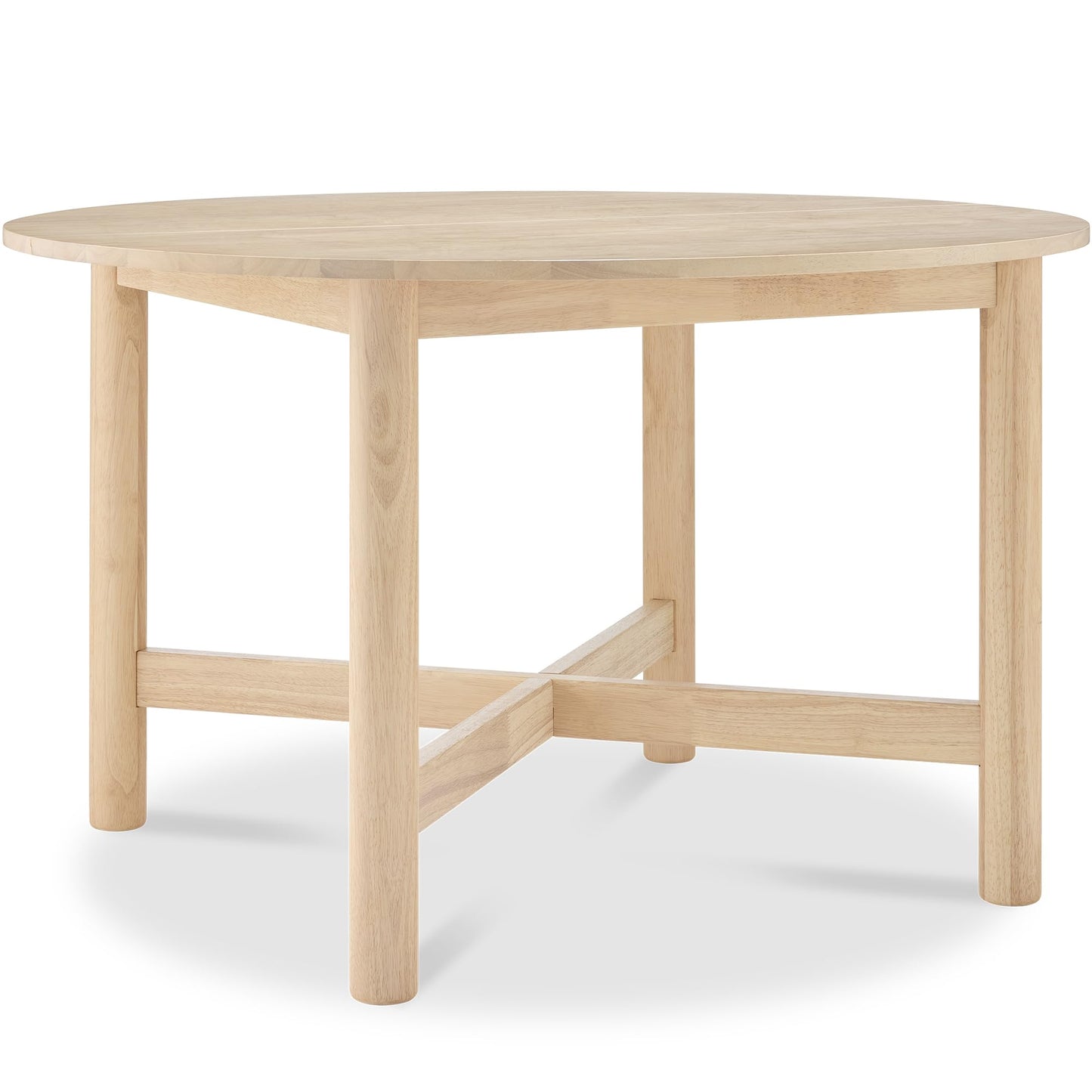 Best Choice Products Solid Wood Dining Table for 4-6, Kitchen Table, 47" Round Table, Modern Farmhouse, Space Saving for Dining Room, Kitchen, Or Living Room, Easy Assembly - Natural