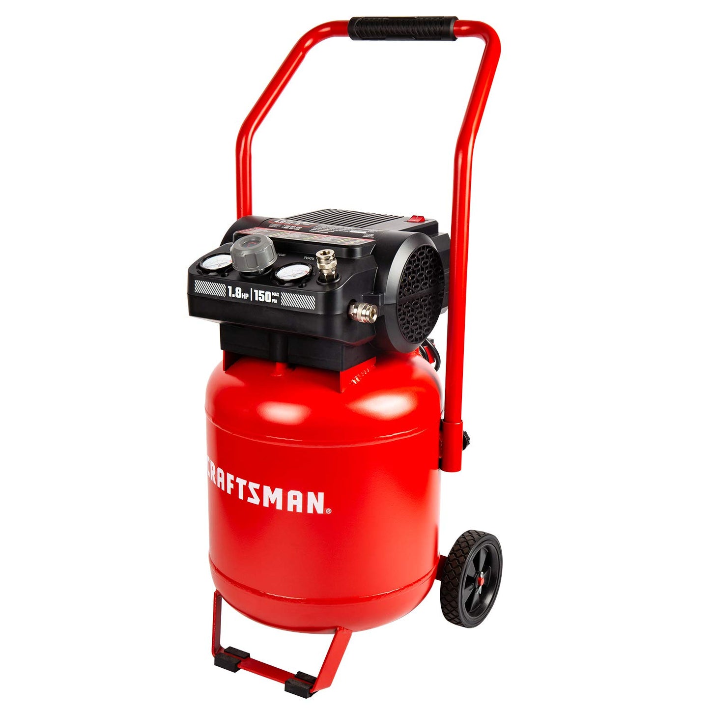 Craftsman Air Compressor 10 Gallon, Peak 1.8 HP, Max 150 PSI, 4.0CFM@90PSI, 5.0 CFM@40PSI, Oil-free, Portable Air Compressor with Wheel, 120V, Model: CMXECXA0331042