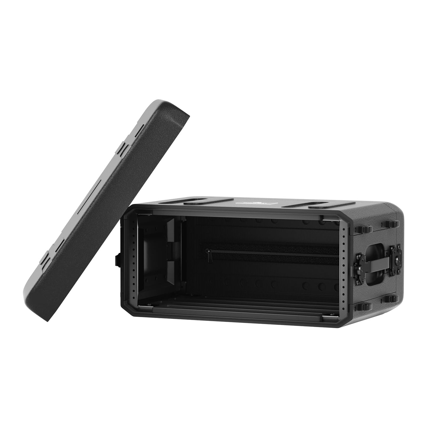 Phenyx Pro 4U Shallow Rack Case, 19" Rackmount Road Case, Detachable Front and Back Cover Storage, Shockproof & Waterproof, Server Rack Cabinet for Wireless Mic Systems, IEMs, Amplifiers (PRCSE-4U)