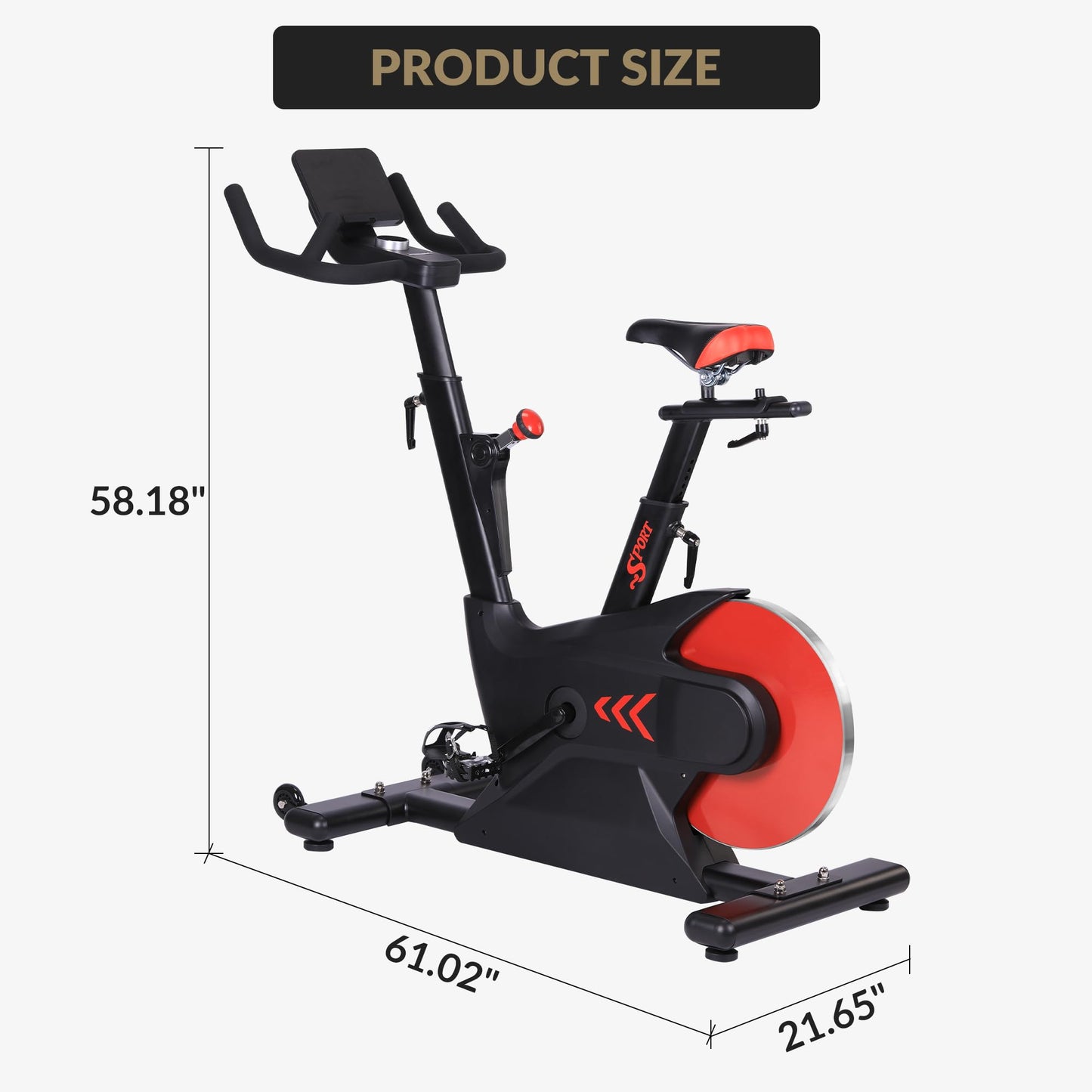 MERXENG Indoor Cycling Bike, Stationary Bike with Electromagnetic Control & Smart Knob Resistance, 28lbs Rear Flywheel, LCD Monitor, iPad Mount & Seat Cushion for Home Cardio Workout