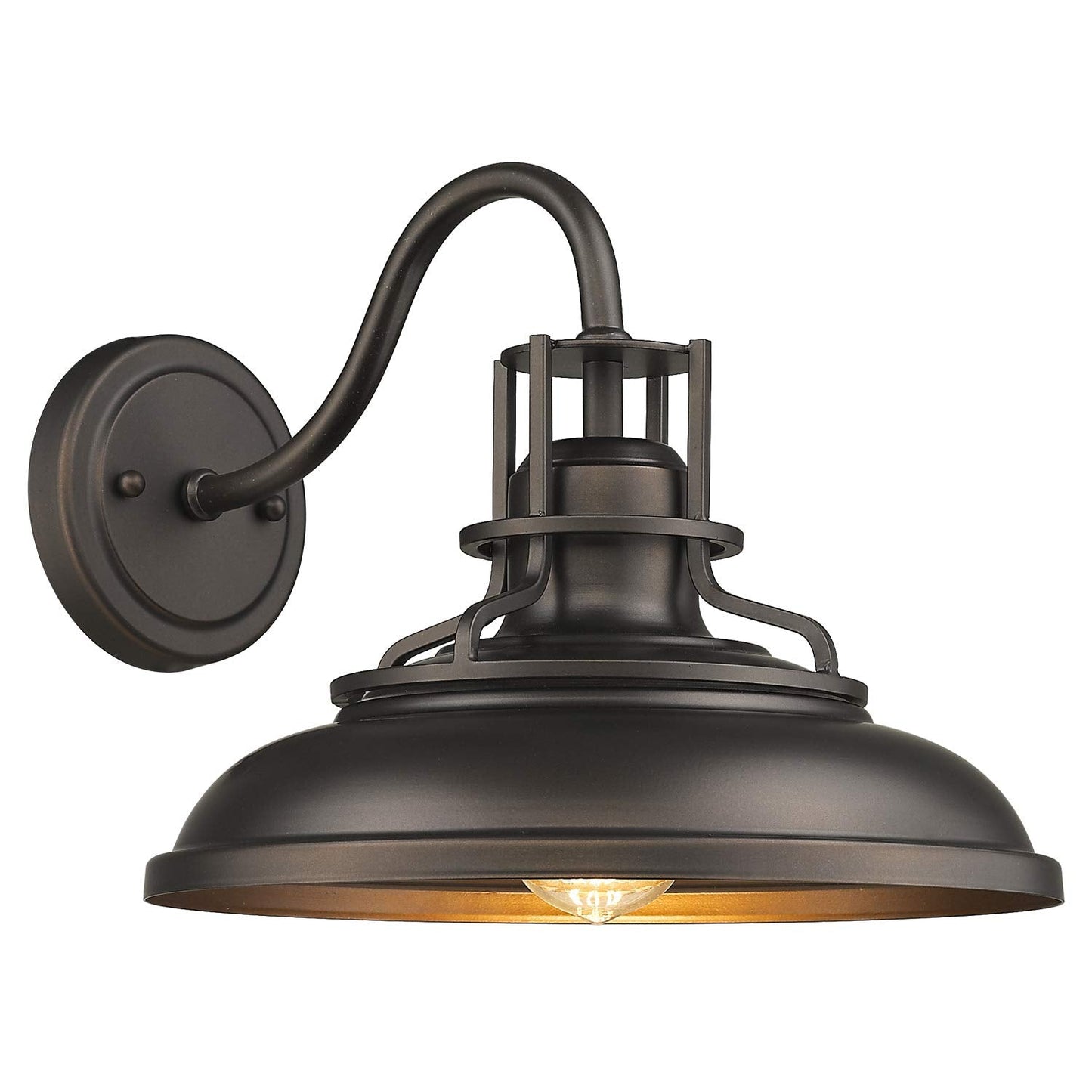 FEMILA Gooseneck Barn Light Wall Sconce, Indoor Outdoor Vintage Style, 12in, Oil Rubbed Bronze Finish