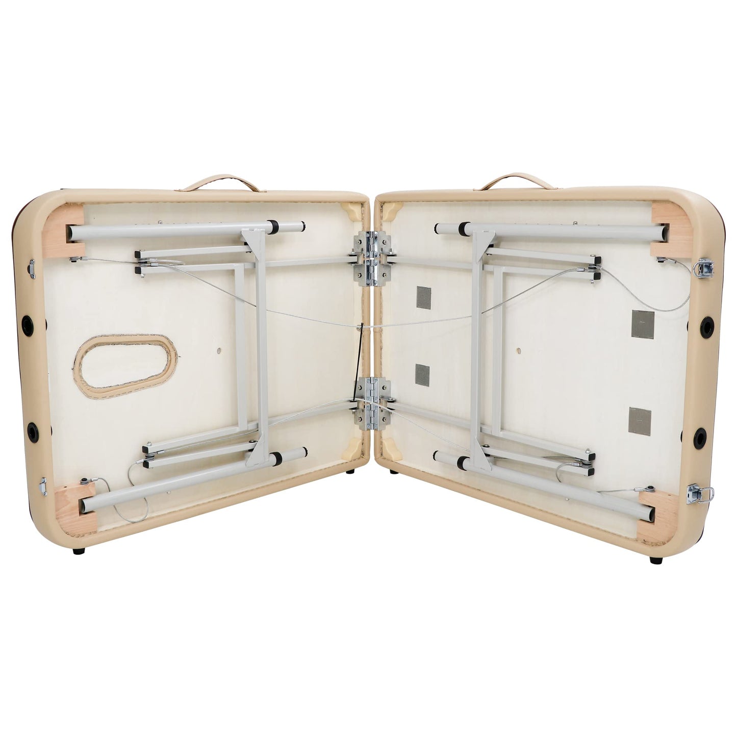 Master Massage 28” Breeze Lightweight Aluminum Portable Massage Table Package, Adjustable Height, Folding Spa Bed, Cream Upholstery, Professional Therapy Table for Travel, Events, and Home Use