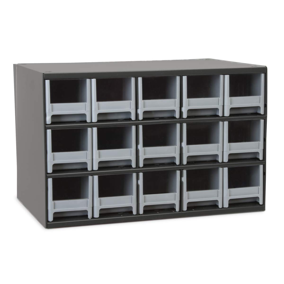Akro-Mils Steel Garage Storage Cabinet, Small Parts Organizer Metal Cabinet for Hardware, Nails, Screws, Bolts, Nuts, and More, 17" W x 11" D x 11" H, 15-Drawer, Gray Cabinet/Gray Drawers (19715)