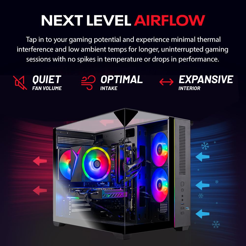 Skytech Gaming Crystal Gaming PC, AMD Ryzen 7 5700 3.7GHz, NVIDIA RTX 5060, 1TB NVMe SSD, 32GB DDR4 RAM 3200, 650W Gold PSU, Wi-Fi, Win 11, Desktop