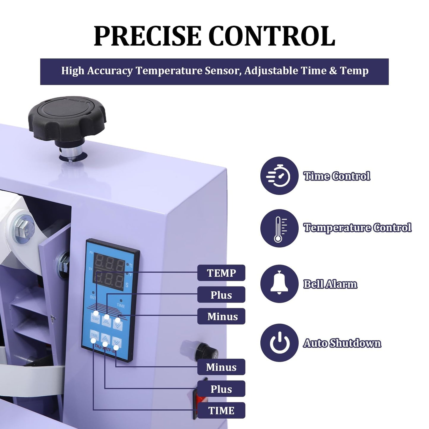 16x24 Heat Press, Digital Professional Press Machine, Fast Heating, Industrial Quality with Adjustable Pressure Industrial Digital Heat Transfer Machine for T-Shirt, Purple