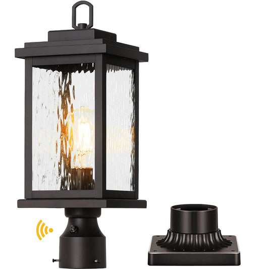 VIANIS Large Outdoor Post Light, Oil Rubbed Bronze, Hardwired Aluminum Lamp with Tempered Glass, Model V8201M1.BR