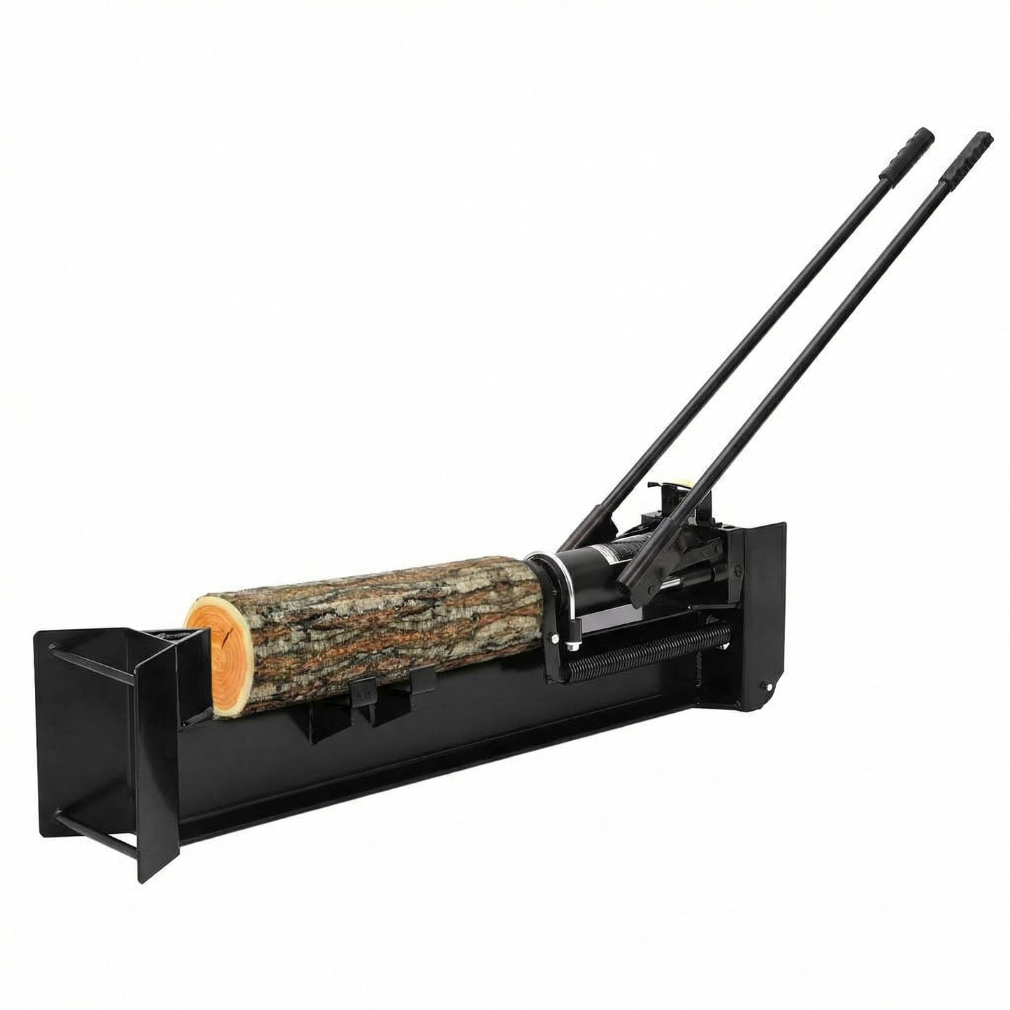 Festisoul 12 Ton Hydraulic Log Splitter, Manual Wood Cutter with Horizontal Full Steel Beam & Built-in Wheel, Heavy Duty Log Splitter for Firewood up to 18.7" Length & 8" Diameter, Black
