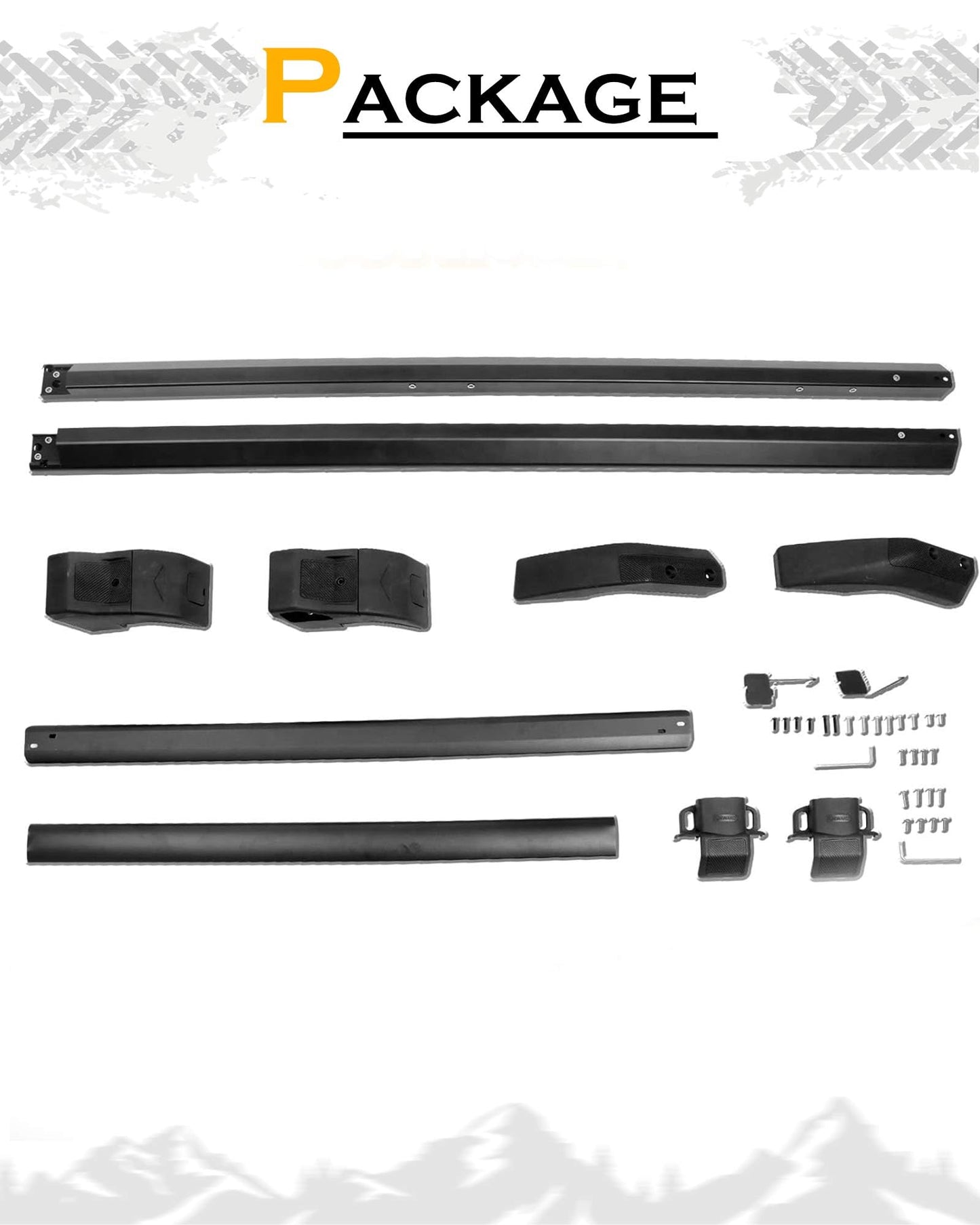 Broaddict Roof Rack Cross Bar Fit for 2021-2025 2026 Ford Bronco 2 Door/4 Door Rooftop Cargo Accessories Luggage Rack (NOT for Bronco Sport) (Standard Rack (2/4-Door))