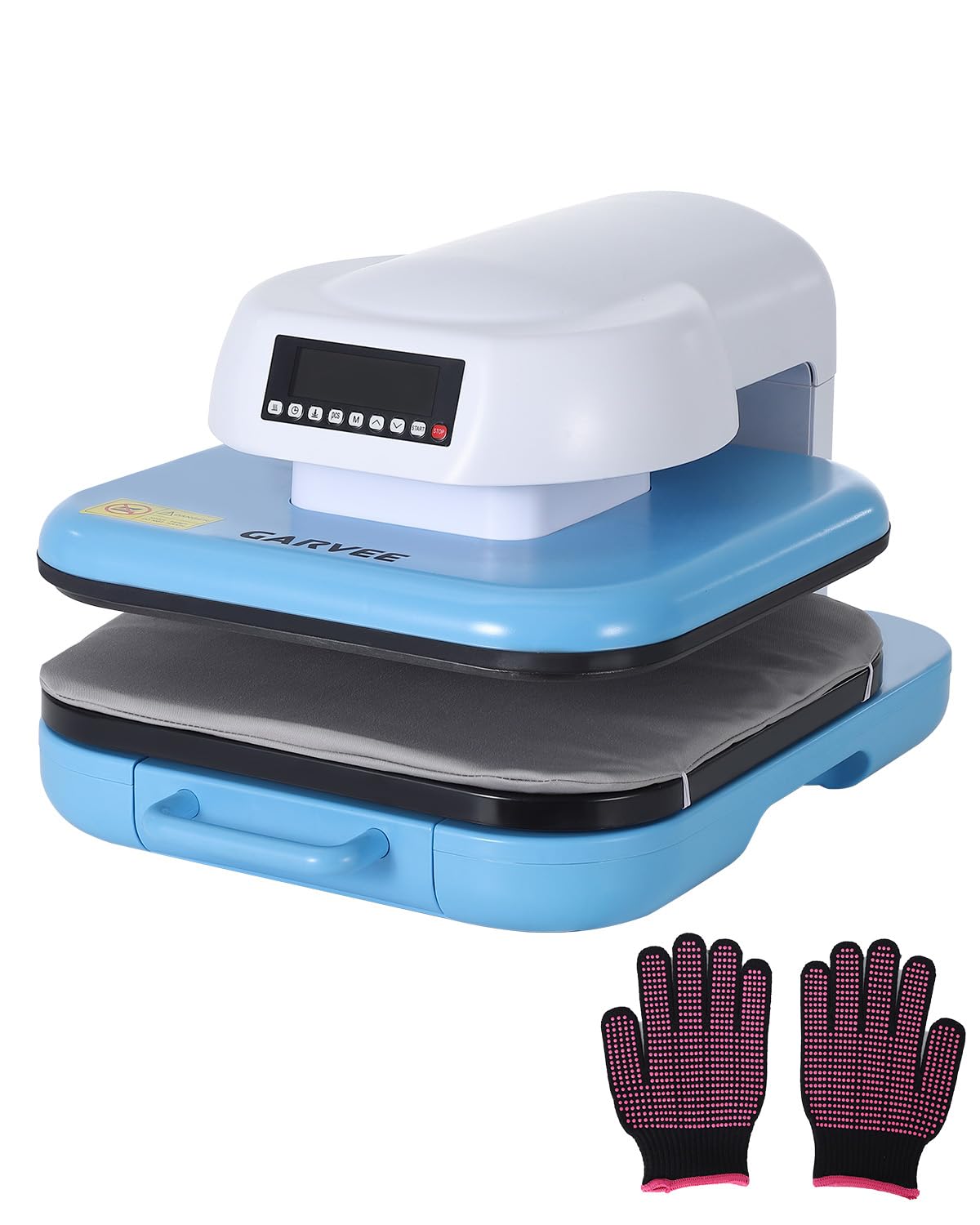 Auto Heat Press Machine 15x15 T Shirts Smart Press Machine with Auto Release and Adjustable Pressure, Digital Display, Rapid Heating, for Sublimation, Vinyl, Heat Transfer Projects, Blue