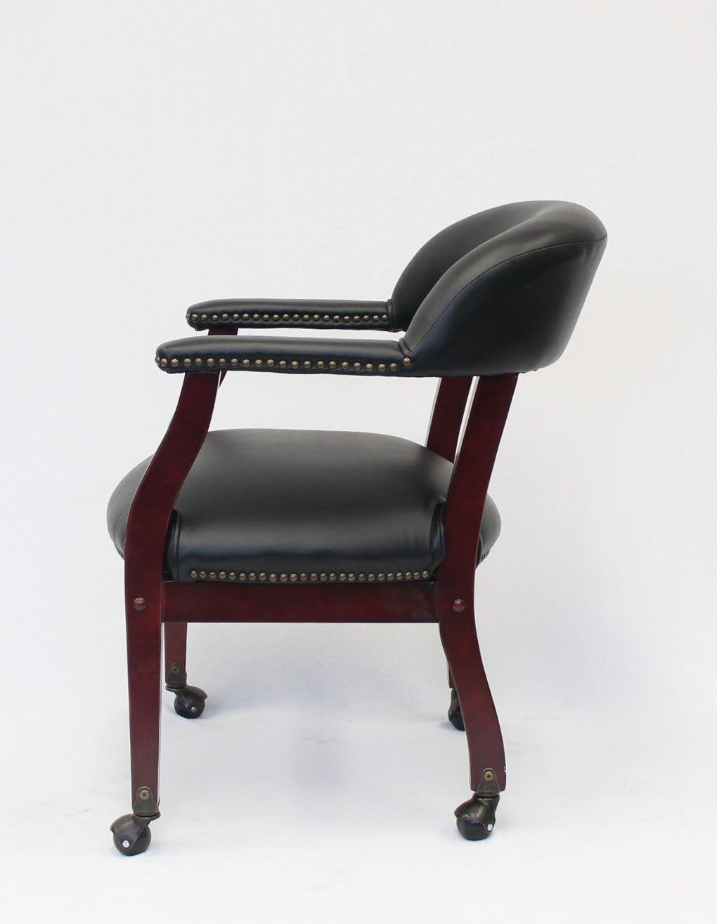 Boss Captain’s Chair In Black Vinyl W/ Casters