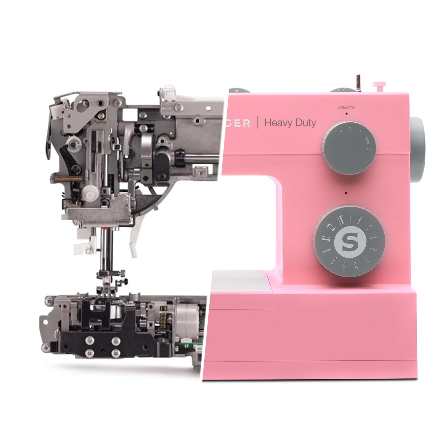 SINGER® Heavy Duty 4411 (Pink) High Speed Sewing Machine + Accessories | 11 Built-In Stitches Deliver 69 Stitch Applications | 60% More Power, 1100 Stitches/Min | Metal Frame, 4-Step Buttonhole