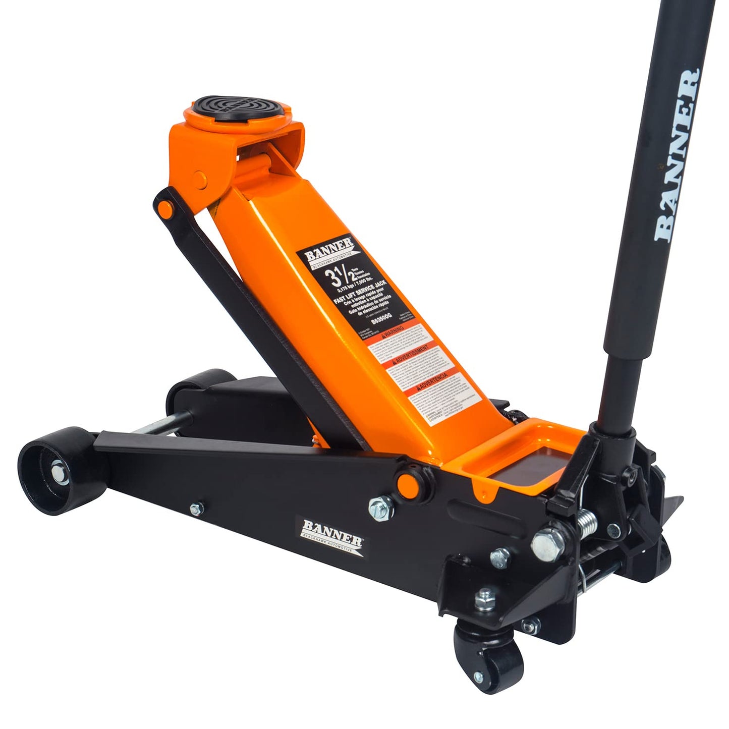 Blackhawk Banner 3.5 Ton Floor Jack - Professional Heavy Duty Hydraulic Lift for Car Truck SUV