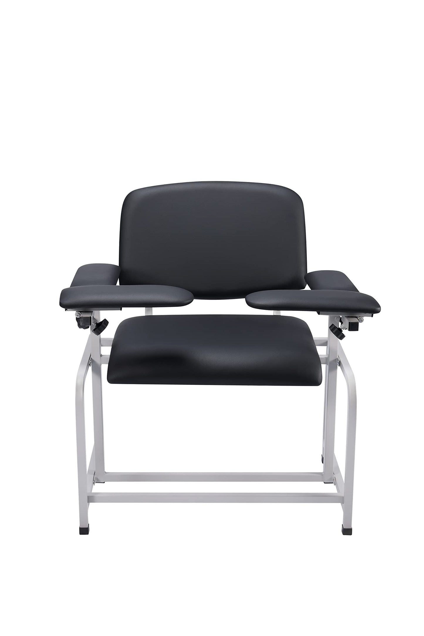 VivaComfort Black 500 lbs Weight Capacity Bariatric Wide Padded Blood Drawing Chair, Phlebotomy Chair with Adjustable Armrest, 35" H x 18" L x 29"W, Blood Draw Chair, Medical Chair