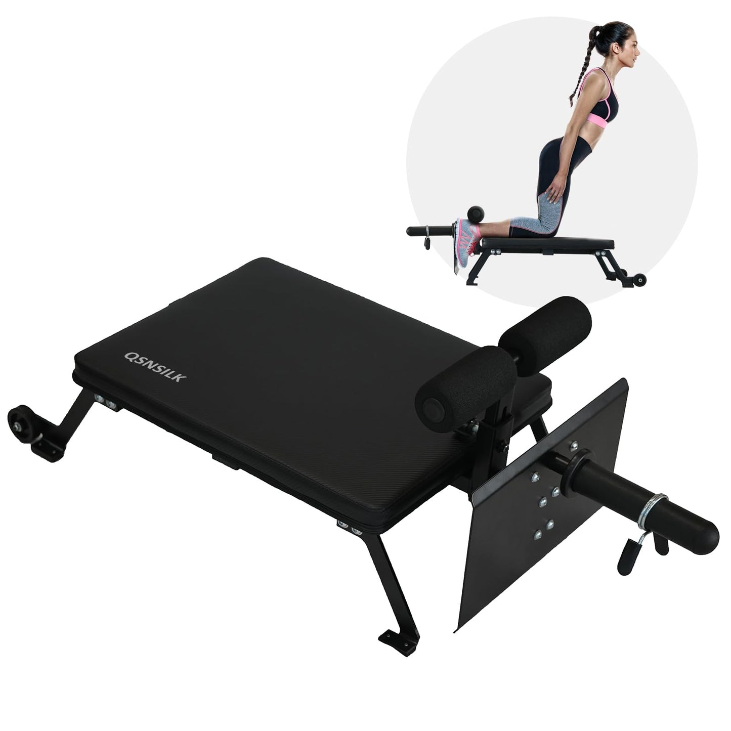 QSN SILK LU Nordic Curl Machine, Hamstring Curl Bench, Compact Glute Bench with wheels, Home Gym Equipment for Leg Workouts