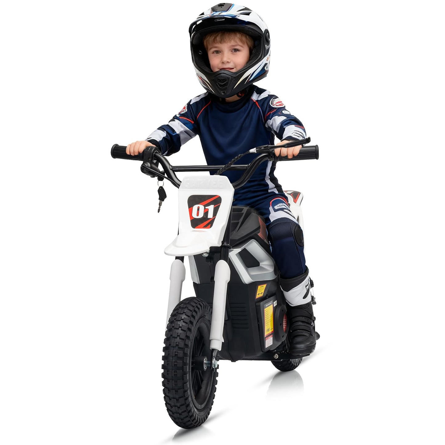 24V Kids Electric Dirt Bike, 350w Motorcycle with 10 MPH Max Speed & 12-Mile Range,Rear Wheel Suspension, Twist Grip Throttle, Rubber Tires