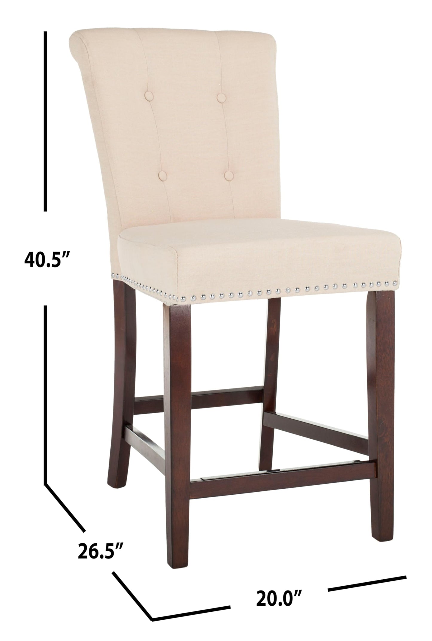 Safavieh Taylor Counter Stool, Beige/Espresso