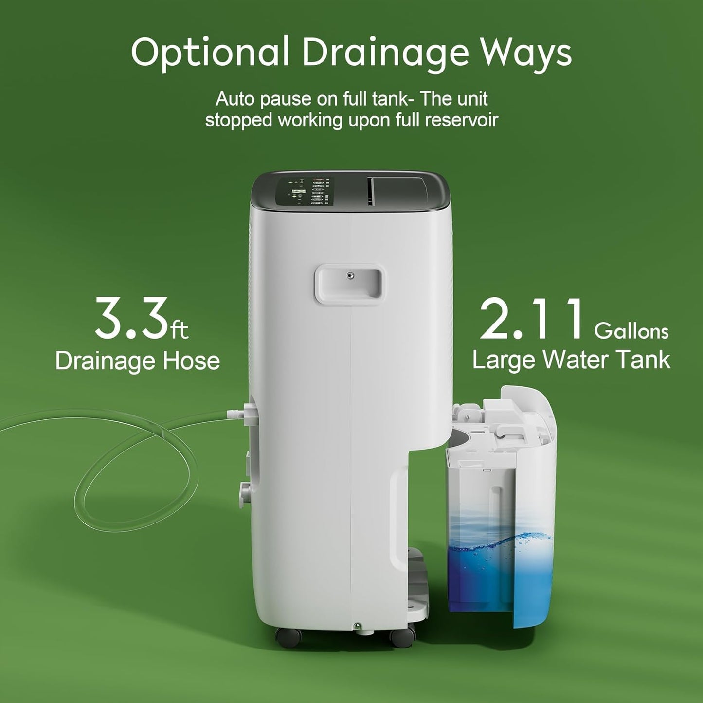 Waykar 150 Pint 7,000 Sq.Ft Dehumidifier for Basement & Home, Large Room, Smart Compressor Dehumidifier with Drain Hose & Tank for Commercial, 30%-80% Humidity Control, 92° Auto Swing, Auto Defrost.