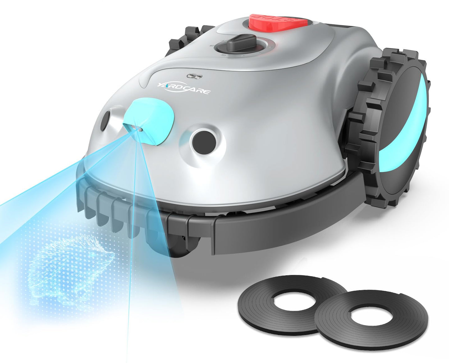 YARDCARE V100 Robot Lawn Mower with HD Vision Navigation, Smart Obstacle Detection, Collision Sensors, Adjustable Cutting Height, Low-Noise Operation—Perfect for Small Lawns up to 1,600 sq ft.