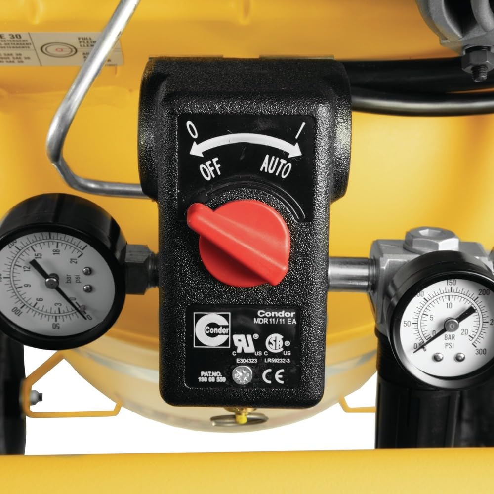 DEWALT 25 Gallon Vertical Air Compressor, Portable, Oil Lubed, Belt Drive, 200 Max PSI, Efficient Portable Air Compressor for Industrial Use, High-Performance 25 Gallon Air Compressor