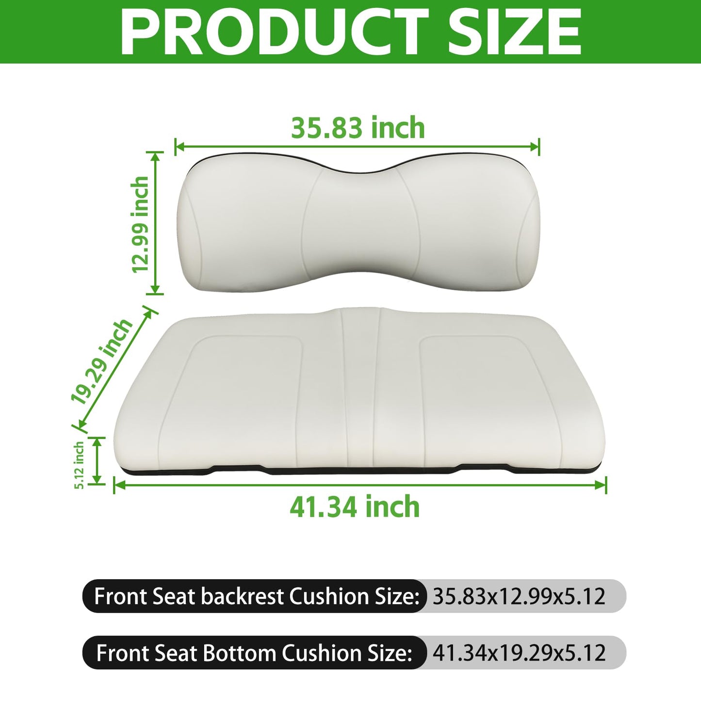 Shu-Ran Golf Cart Front Seat Bottom and Back Rest Cushion Assembly Kit Replacement for Yamaha G29/Drive 2007-2016,Gray