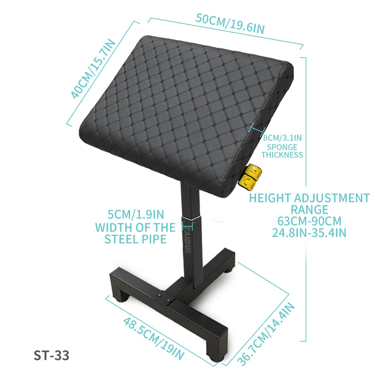 Advanced tattoo arm rest, equipped with hydraulic lifting system; soft sponge pad arm rest; pneumatic lifting tattoo arm rest workbench; artist beauty