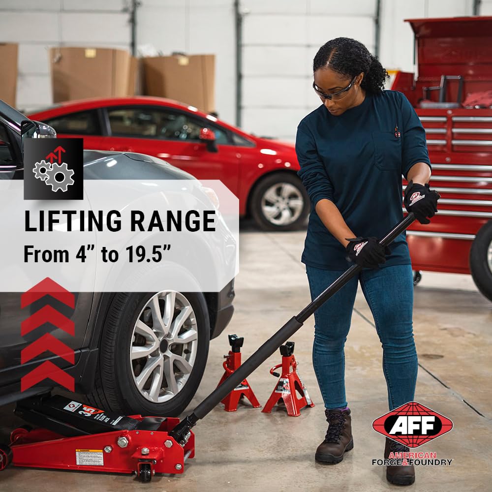 AFF 3.5 Ton Professional Floor Jack - Heavy Duty, Dual Pump - Low Profile Hydraulic Car Jack
