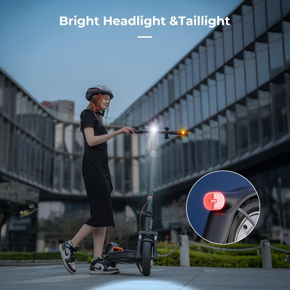 MEGAWHEELS Electric Scooter,Electric Scooter Adults with Suspension,28 Miles Long Range, 10in Pneumatic Tires,600W Motor,20 Mph Fast E Scooter with Smart APP for Commuting, Outdoor, Short Travel